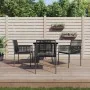 Set comedor jardín 5 pzas y cojines acero ratán sintético negro de , Conjuntos de jardín - Ref: Foro24-3187066, Precio: 397,3...