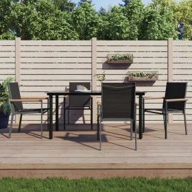 Juego de comedor para jardín 5 piezas acero y textilene negro von , Gartensets - Ref: Foro24-3187045, Preis: 395,95 €, Rabatt: %
