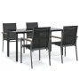 Juego de comedor para jardín 5 piezas acero y textilene negro von , Gartensets - Ref: Foro24-3187045, Preis: 377,81 €, Rabatt: %