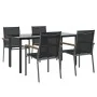Juego de comedor para jardín 5 piezas acero y textilene negro von , Gartensets - Ref: Foro24-3187045, Preis: 377,81 €, Rabatt: %