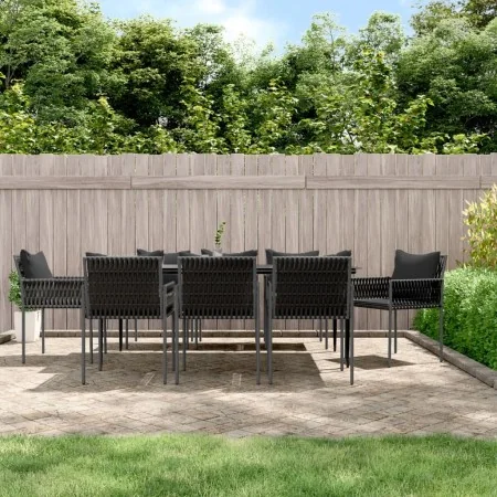 Juego comedor jardín 9 piezas y cojines ratán sintético y acero von , Gartensets - Ref: Foro24-3187064, Preis: 721,40 €, Raba...