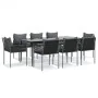Juego comedor jardín 9 piezas y cojines ratán sintético y acero von , Gartensets - Ref: Foro24-3187064, Preis: 721,40 €, Raba...