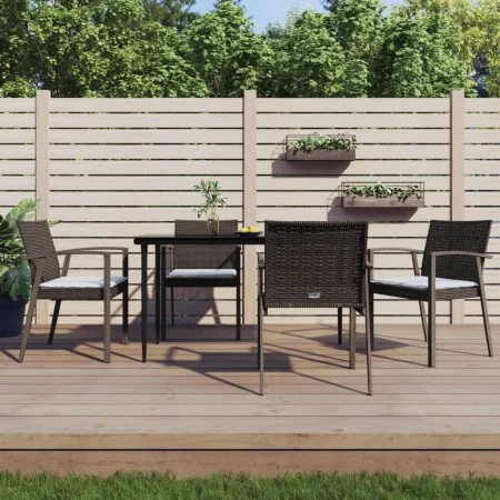 Juego comedor jardín 5 piezas y cojines ratán sintético y acero von , Gartensets - Ref: Foro24-3186973, Preis: 383,64 €, Raba...