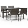 Juego comedor jardín 5 piezas y cojines ratán sintético y acero von , Gartensets - Ref: Foro24-3186973, Preis: 383,64 €, Raba...