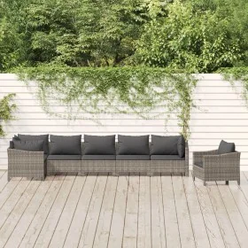 Set de muebles de jardín 7 pzas y cojines ratán sintético gris by , Garden sets - Ref: Foro24-3187284, Price: 560,21 €, Disco...