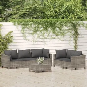 Set de muebles de jardín 6 pzas y cojines ratán sintético gris by , Garden sets - Ref: Foro24-3187265, Price: 544,65 €, Disco...