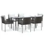 Juego comedor jardín 7 piezas y cojines ratán sintético y acero von , Gartensets - Ref: Foro24-3187058, Preis: 568,57 €, Raba...