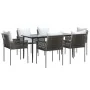 Juego comedor jardín 7 piezas y cojines ratán sintético y acero von , Gartensets - Ref: Foro24-3187058, Preis: 568,57 €, Raba...