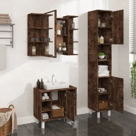 Set de muebles baño 3 pzas madera contrachapada roble ahumado von , Badezimmermöbel - Ref: Foro24-3187606, Preis: 194,17 €, R...