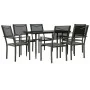 Juego de comedor para jardín 7 piezas acero y textilene negro by , Garden sets - Ref: Foro24-3200721, Price: 387,26 €, Discou...