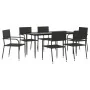 Juego de comedor de jardín 7 pzas ratán sintético y acero negro de , Conjuntos de jardín - Ref: Foro24-3203278, Precio: 386,0...