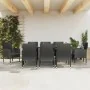 Juego de comedor de jardín 9 pzas ratán sintético y acero negro von , Gartensets - Ref: Foro24-3203343, Preis: 688,38 €, Raba...