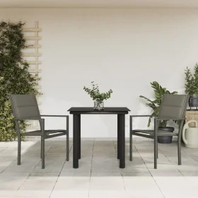 Juego de comedor para jardín 3 piezas acero y textilene negro by , Garden sets - Ref: Foro24-3200742, Price: 177,02 €, Discou...