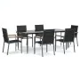 Juego de comedor para jardín 7 piezas acero y textilene negro von , Gartensets - Ref: Foro24-3187039, Preis: 495,34 €, Rabatt: %