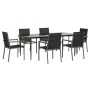 Juego de comedor para jardín 7 piezas acero y textilene negro von , Gartensets - Ref: Foro24-3187039, Preis: 495,34 €, Rabatt: %