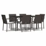 Juego comedor jardín 7 piezas y cojines ratán sintético y acero von , Gartensets - Ref: Foro24-3186946, Preis: 421,01 €, Raba...