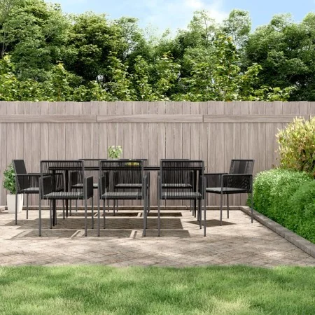 Set comedor jardín 9 pzas y cojines acero ratán sintético negro von , Gartensets - Ref: Foro24-3187072, Preis: 635,76 €, Raba...