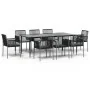 Set comedor jardín 9 pzas y cojines acero ratán sintético negro von , Gartensets - Ref: Foro24-3187072, Preis: 635,76 €, Raba...