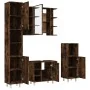 Set de muebles de baño 4 piezas madera contrachapada roble humo by , Bathroom furniture - Ref: Foro24-3187612, Price: 230,44 ...