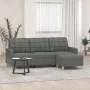 Sofá de 3 plazas con taburete de tela gris oscuro 180 cm by , Sofas - Ref: Foro24-3201002, Price: 334,03 €, Discount: %