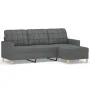Sofá de 3 plazas con taburete de tela gris oscuro 180 cm by , Sofas - Ref: Foro24-3201002, Price: 334,03 €, Discount: %