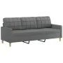 Sofá de 3 plazas con taburete de tela gris oscuro 180 cm by , Sofas - Ref: Foro24-3201002, Price: 334,03 €, Discount: %