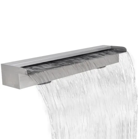 Fuente cascada rectangular piscina acero inoxidable 90 cm by , Fountains and waterfalls - Ref: Foro24-41668, Price: 137,89 €,...