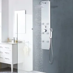 Panel ducha de vidrio 25x44,6x130 cm blanco von , Strahldüsen für Badewannen und Duschen - Ref: Foro24-142992, Preis: 201,60 ...