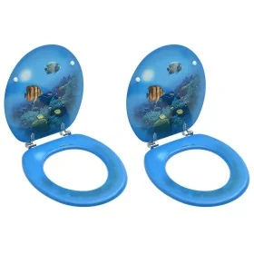 Asientos de inodoro con tapa 2 uds MDF diseño fondo submarino by , Toilet and bidet seats - Ref: Foro24-3056408, Price: 77,49...