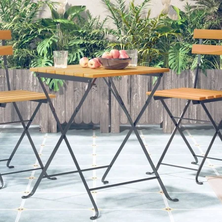 Mesa bistró de terraza madera maciza de acacia 55x54x71 cm by , Garden tables - Ref: Foro24-313158, Price: 72,13 €, Discount: %
