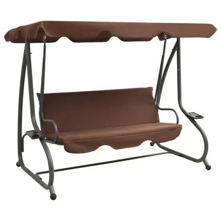 Banco balancín de jardín con dosel color café by , Garden rockers - Ref: Foro24-313338, Price: 276,73 €, Discount: %