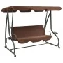 Banco balancín de jardín con dosel color café by , Garden rockers - Ref: Foro24-313338, Price: 276,73 €, Discount: %