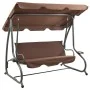 Banco balancín de jardín con dosel color café by , Garden rockers - Ref: Foro24-313338, Price: 276,73 €, Discount: %