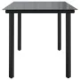 Mesa comedor jardín acero y vidrio templado negro 160x80x74 cm de , Mesas de jardín - Ref: Foro24-319283, Precio: 150,46 €, D...