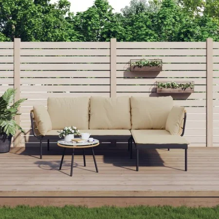 Set muebles de jardín 3 piezas y cojines beige ratán sintético de , Conjuntos de jardín - Ref: Foro24-364108, Precio: 302,29 ...