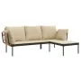 Set muebles de jardín 3 piezas y cojines beige ratán sintético de , Conjuntos de jardín - Ref: Foro24-364108, Precio: 302,29 ...