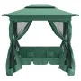 Cenador de jardín banco columpio convertible acero y tela verde by , Garden rockers - Ref: Foro24-363327, Price: 399,35 €, Di...