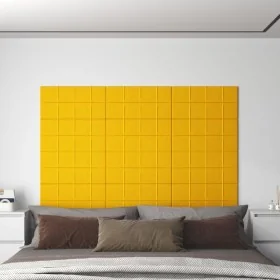 Paneles de pared 12 uds terciopelo amarillo 60x30 cm 2,16 m² de , Recubrimiento de paredes - Ref: Foro24-344090, Precio: 59,2...