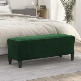 Banco de terciopelo verde oscuro 100x35x41 cm by , Banks - Ref: Foro24-349423, Price: 57,52 €, Discount: %