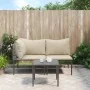 Set de muebles de jardín 3 pzas y cojines ratán sintético gris by , Garden sets - Ref: Foro24-364129, Price: 136,05 €, Discou...