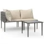 Set de muebles de jardín 3 pzas y cojines ratán sintético gris by , Garden sets - Ref: Foro24-364129, Price: 136,05 €, Discou...