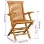Sillas de jardín 6 uds madera maciza de teca con cojines negros de , Sillas de jardín - Ref: Foro24-3062548, Precio: 464,18 €...