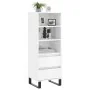Aparador alto madera contrachapada blanco brillo 40x36x110 cm by , Sideboards - Ref: Foro24-831518, Price: 79,70 €, Discount: %