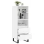 Aparador alto madera contrachapada blanco brillo 40x36x110 cm by , Sideboards - Ref: Foro24-831518, Price: 79,70 €, Discount: %