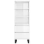 Aparador alto madera contrachapada blanco brillo 40x36x110 cm by , Sideboards - Ref: Foro24-831518, Price: 79,70 €, Discount: %