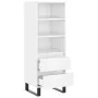 Aparador alto madera contrachapada blanco brillo 40x36x110 cm by , Sideboards - Ref: Foro24-831518, Price: 79,70 €, Discount: %