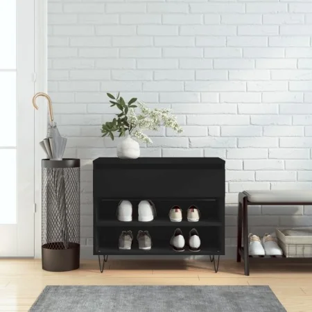 Mueble zapatero madera contrachapada negro 70x36x60 cm by , Shoe racks and shoe organizers - Ref: Foro24-831437, Price: 53,87...