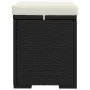Otomana con cojín negro 40x30x40 cm ratán sintético de , Otomanas - Ref: Foro24-319392, Precio: 50,53 €, Descuento: %
