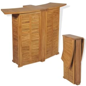 Mesa de bar plegable de madera teca maciza 155x53x105 cm by , Garden tables - Ref: Foro24-43804, Price: 422,52 €, Discount: %