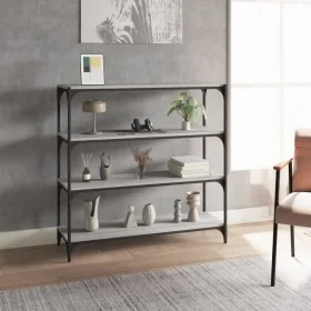 Estantería contrachapada y acero gris Sonoma 100x33x100 cm by , Bookcases and shelves - Ref: Foro24-819360, Price: 72,49 €, D...